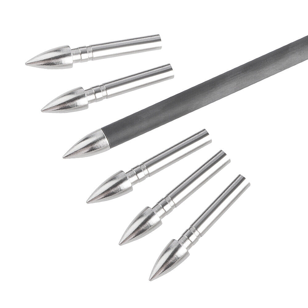 12pcs 62gr Archery Insert Arrowheads 4.2mm Arrow Shaft Point Tips Practice Broadheads
